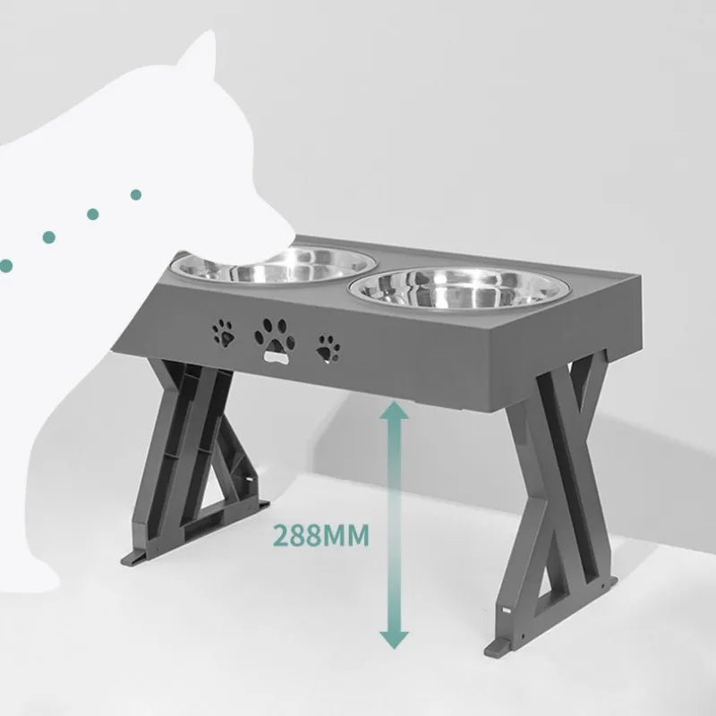 Elevated Dog Bowls with Adjustable Height